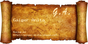 Gaiger Anita névjegykártya